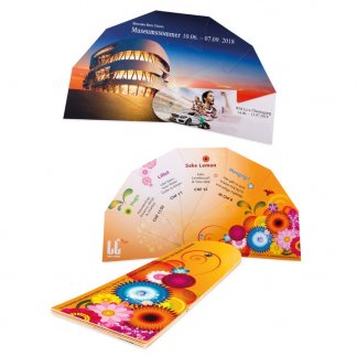 Éventail pliable promotionnel en carton certifié - 7 pans