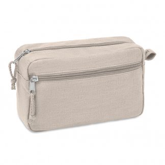 Trousse De Voyage Ou Cosmétique En Chanvre Personnalisable NAIMA COSMETIC Beige