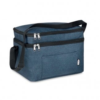 Sac Isotherme publicitaire 2 Compartiments En PET Recyclé 30x20x25cm ICECUBE Bleu