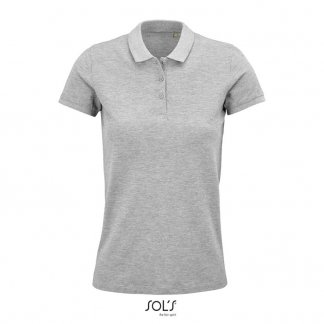 Polo Femme Personnalisable En Coton Biologique 170g PLANET WOMEN Gris Chiné