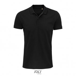 Polo Homme Publicitaire En Coton Biologique 170g PLANET MEN Noir