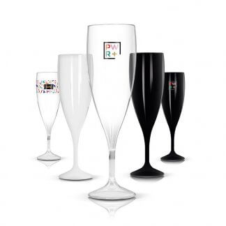 Flute à Champagne avec logo En Tritan 140ml TRANSPARENT CHAMPAGNE VERRE Toutes Couleurs