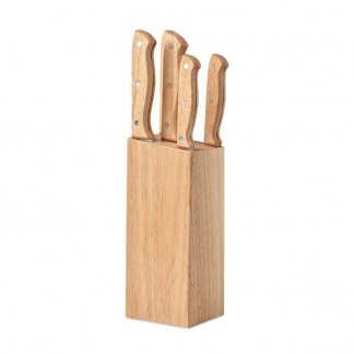 Set de couteaux publicitaires boix et inox - 5 pièces - GOURMET