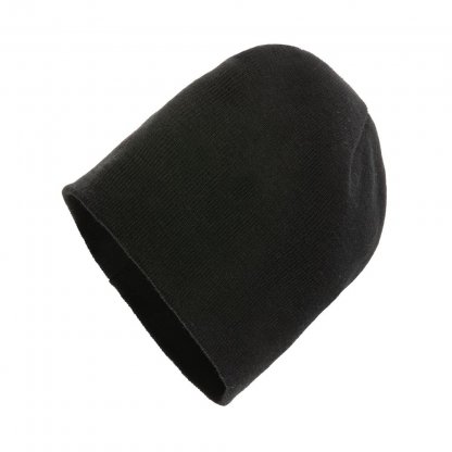 Bonnet Classique En Laine IMPACT Noir Oblique