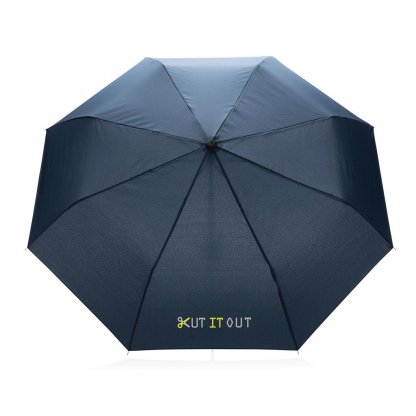 Parapluie Manuel 20,5 Pouces En PET Recyclé Bleu Logo