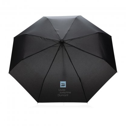 Parapluie Manuel 20,5 Pouces En PET Recyclé Noir Logo