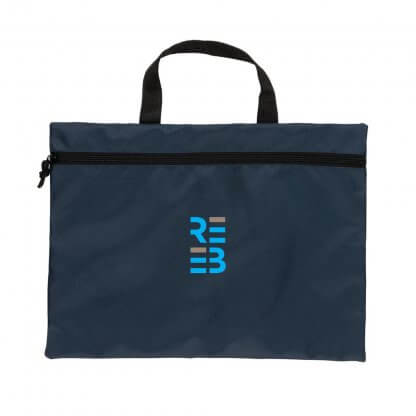 Porte Documents En PET Recyclé AWARE Bleu Logo