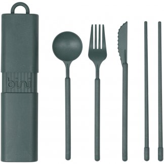 Set Couverts Réutilisables Personnalisable En Bioplastique BINI Vert Complet