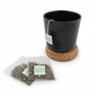 Mug En Bambou Avec Couvercle En Liège Et 3 Infusions BAMBE Noir