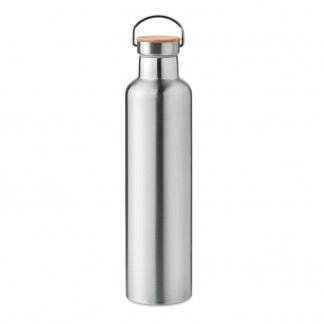 Bouteille Isotherme Personnalisée En Acier Inoxydable Et Bambou 1L HELSINKI LARGE