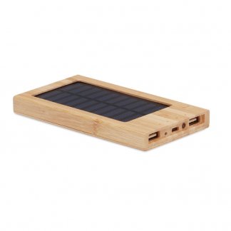 Powerbank Publicitaire Avec Panneau Solaire En Bambou 4000mAh ARENA SOLAR