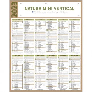 Calendrier Bancaire Publicitaire Recyclé 26.5x21cm NATURAMINI