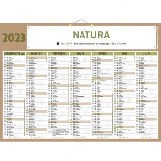 Calendrier Bancaire Personnalisable Recyclé 40.5x55cm NATURA