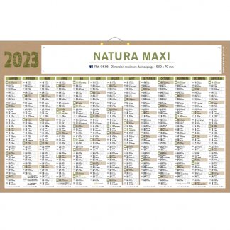 Calendrier Bancaire Promotionnel Recyclé 43x65cm NATURAMAXI Recto