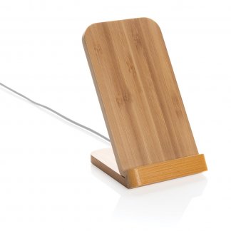 Support téléphone à induction en bambou FSC publicitaire - 5W - LUNO