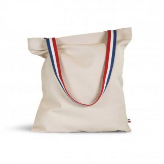 Sac Shopping Publicitaire Avec Anses Tricolores En Coton Biologique 240g 37x41cm JAVA MARIE