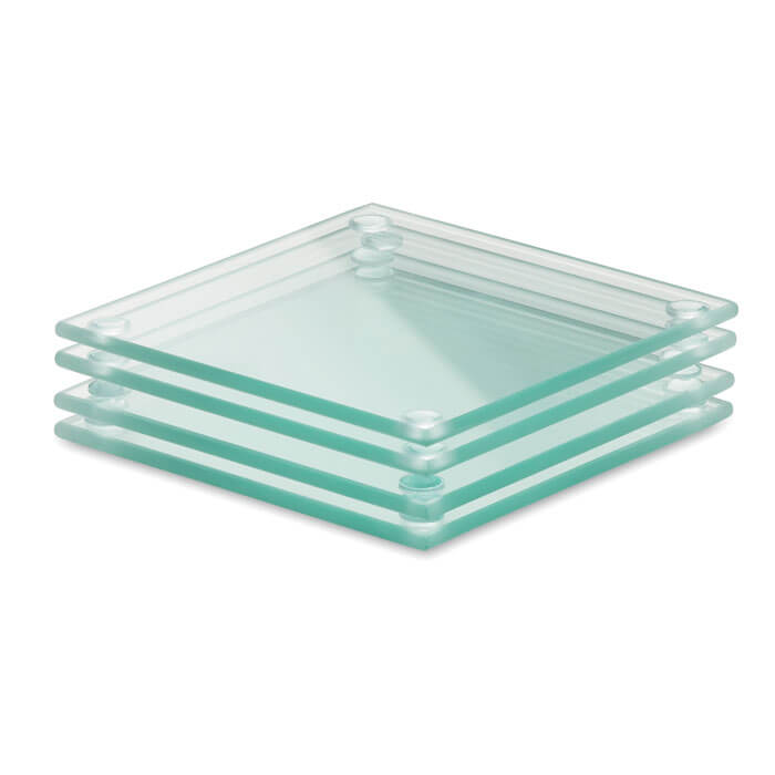 Destination Vinyl Ltd Lot De 4 Grands Dessous De Verre Carrés - Vert