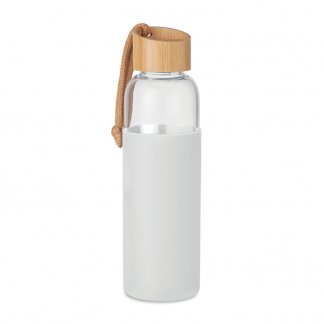 Bouteille en verre personnalisable avec silicone et bambou - 500ml - CHAI