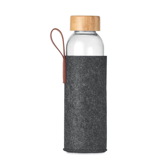 Bouteille publicitaire en verre et bambou avec pochette – 500ml – THAI – Image 4