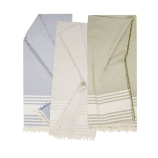 Fouta/serviette légère promotionnelle en coton et PET recyclés - 70x140cm - SANDY