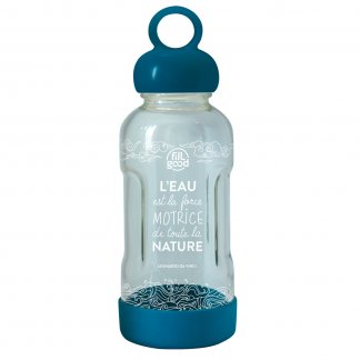 Gourde Publicitaire En Verre Et Bioplastique 500ml FILLGOOD Bleu