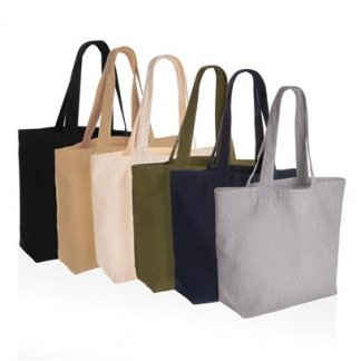 Sac shopping promotionnel en toile recyclée non teintée - 240g - 31x15x52cm - ROLL