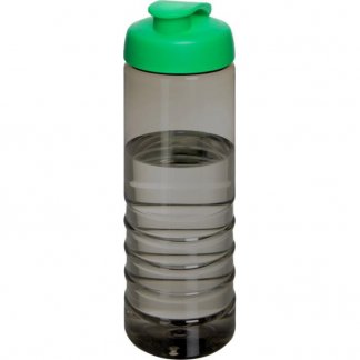 Bouteille Sport Personnalisable En Plastique Issu Des Océans Couvercle à Bascule 750ml ECO TREBLE Charbon Vert