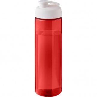 Bouteille Sport Promotionnelle En Plastique Issu Des Océans Couvercle à Bascule 850ml ECO VIBE Rouge Blanc