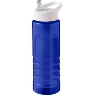 Bouteille Sport Publicitaire En Plastique Issu Des Océans Couvercle Bec Verseur 750ml ECO TREBLE Bleu Blanc