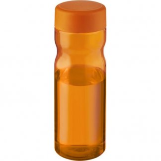 Bouteille Sport Promotionnelle En Plastique Issu Des Océans Couvercle Plat 650ml ECO BASE Orange