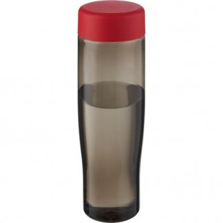 Bouteille Sport Publicitaire En Plastique Issu Des Océans Couvercle Plat 700ml ECO TEMPO Charbon Rouge