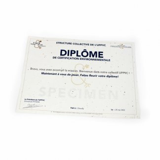 Diplôme A4 personnalisable en papier à graines - UNIV