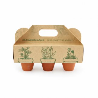 Kit de plantation publicitaire 3 pots - POTERIE