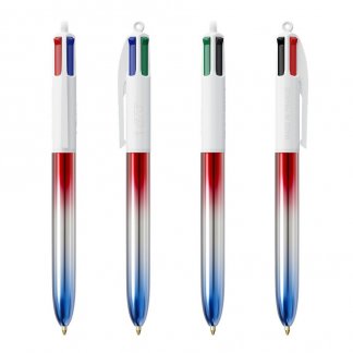 Stylo BiC 4 Couleurs Chromatique BIC 4 COLOURS FLAGS Bleu Argent Rouge