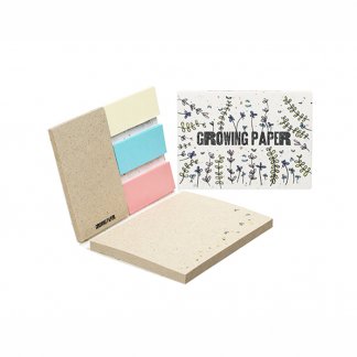 Bloc-notes personnalisable en papier herbe avec couverture à planter - COMBS2