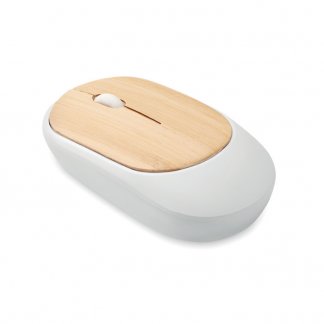 Souris sans fil promotionnelle en plastique recyclé - CURVY BAM