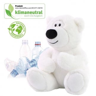 Peluche Ours Blanc En PET Recyclé et Personnalisé 24cm