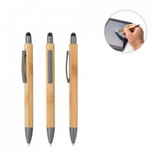 Stylet Stylo 2 en 1 en bambou personnalisable - ZOLA -