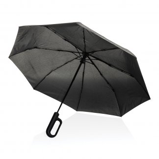 Parapluie pliable automatique publicitaire avec mousqueton en PET recyclé - Ø108cm - YARA