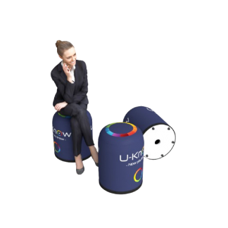 Pouf gonflable publicitaire en toile polyester recyclé - 210g - anti-feu B1 - CAPTAIR 44 EASY XXS