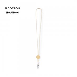 Cordon tour de cou avec logo en coton et bambou - GIBONS