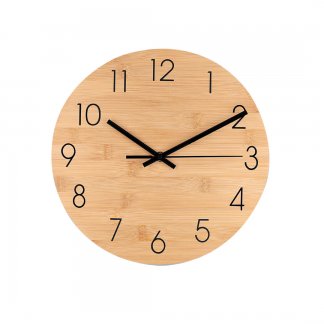 Horloge murale avec logo en bambou - Tiwel