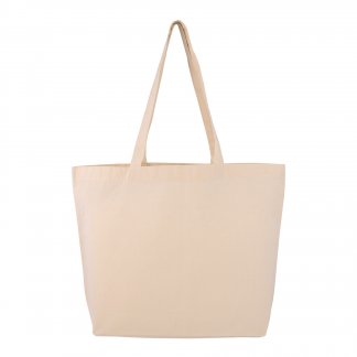 Sac shopping logoté avec fond en coton bio - 150g - 45x35x10cm - SUZAN