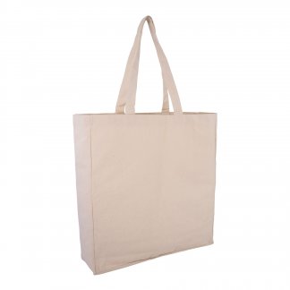 Sac shopping logoté en coton naturel - 300g - 37x41x10cm - ANGIE