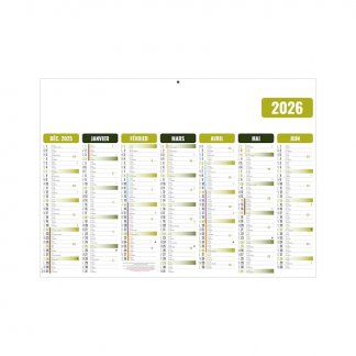 Calendrier midi contrecollé personnalisé - 430 x 335 mm - BANCAIRE ÉCO