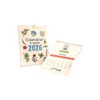Calendrier A6 publicitaire en papier graines - 13 pages - MON CALENDRIER BIO