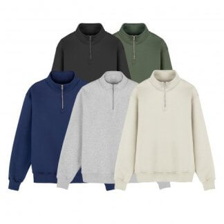 Sweat zippé mixte personnalisé en coton bio - 340g - LIO