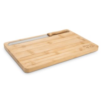 Planche à découper personnalisée en bambou CATCHER avec couteau, marquage