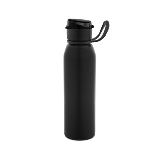 Gourde publicitaire LEMIEUX en inox recyclé noir, 670ml, photo du produit seul